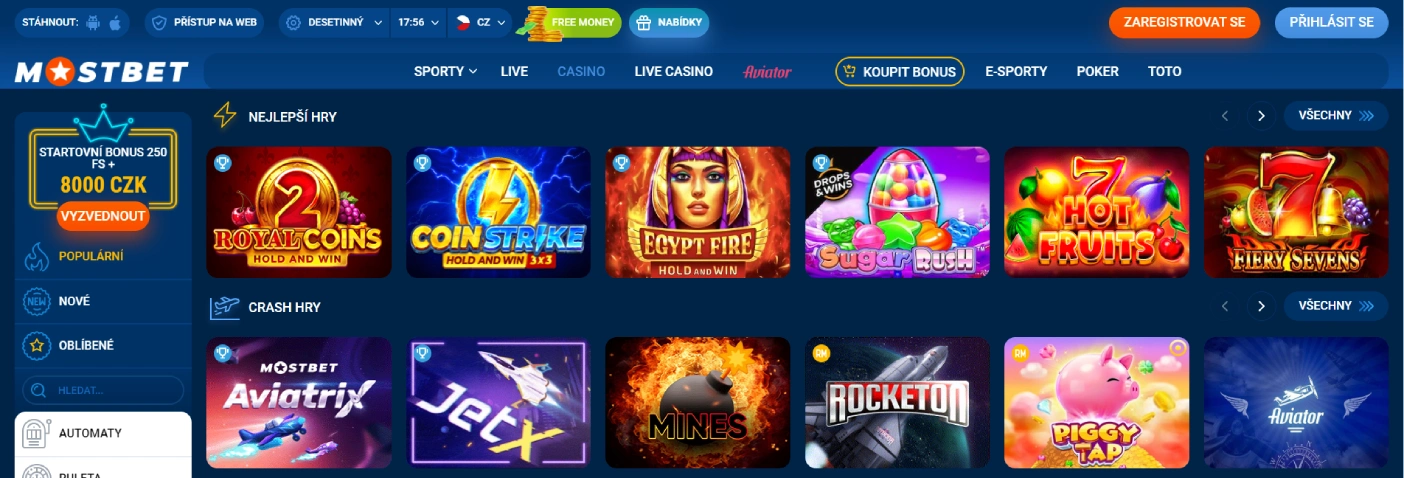 Online automaty Mostbet