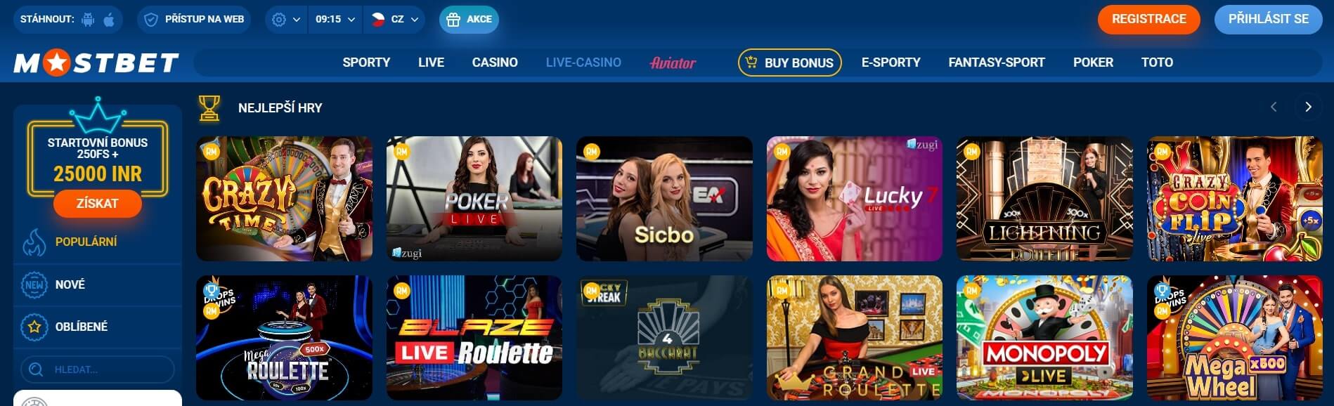 Mostbet: Live-Casino